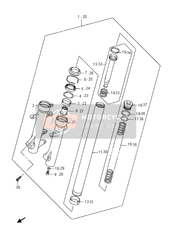 Amortisseur de fourche avant (AN400A E02)